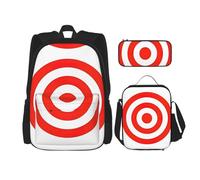 GaxfjRu Design Target Lot de 3 sacs à dos pour boîte à déjeuner Stitch avec boîte à déjeuner et trousse à crayons - Parfait pour l'école, sac à dos pour homme
