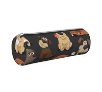 GaxfjRu Dog Corgi Étui à stylo plume en cuir avec fermeture Éclair pour stylos roller et crayons Grain doux