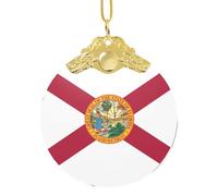 GaxfjRu Drapeau de la Floride Décorations de Noël Décorations de Noël Ornements Suspendu Arbre de Noël Pendentif Cadeau pour la joie des Fêtes, taille unique