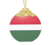 GaxfjRu Drapeau de la Hongrie Décorations de Noël Décorations de Noël Ornements, Pendentif Arbre de Noël à Suspendre Cadeau pour la joie des Fêtes, taille unique