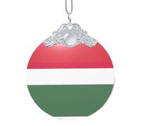 GaxfjRu Drapeau de la Hongrie Décorations de Noël Décorations de Noël Ornements, Pendentif Arbre de Noël à Suspendre Cadeau pour la joie des Fêtes, taille unique