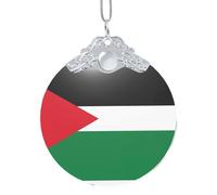 GaxfjRu Drapeau de la Palestine 1 Décorations de Noël Décorations de Noël Ornements Suspendu Arbre de Noël Pendentif Cadeau pour les Fêtes, taille unique