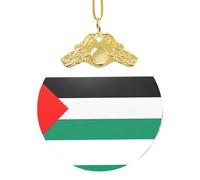 GaxfjRu Drapeau de la Palestine Décorations de Noël Décorations de Maison Ornements Suspendu Arbre de Noël Pendentif Cadeau pour les Fêtes, taille unique