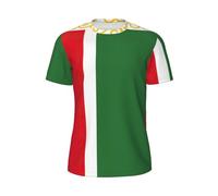 GaxfjRu Drapeau de la République tchétchène - T-shirt à séchage rapide pour homme - Chemises de sport à manches courtes anti-humidité pour entraînement, Noir , XXL