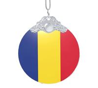 GaxfjRu Drapeau de la Roumanie Décorations de Noël Décorations de Noël Ornements Suspendu Arbre de Noël Pendentif Cadeau pour les Fêtes, taille unique