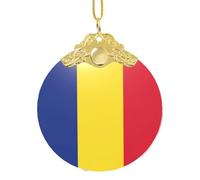 GaxfjRu Drapeau de la Roumanie Décorations de Noël Décorations de Noël Ornements Suspendu Arbre de Noël Pendentif Cadeau pour les Fêtes, taille unique