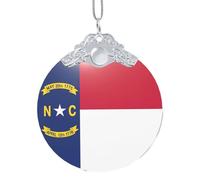 GaxfjRu Drapeau de l'État de la Caroline du Nord - Décorations de Noël - Ornements de décoration d'intérieur à suspendre pour arbre de Noël - Pendentif pour Noël, taille unique
