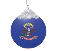 GaxfjRu Drapeau de l'État du Dakota du Nord - Décorations de Noël - Ornements de décoration d'intérieur à suspendre pour arbre de Noël - Pendentif pour Noël, taille unique