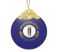 GaxfjRu Drapeau de l'État du Kentucky - Décorations de Noël - Décoration d'intérieur - Pendentif à suspendre pour sapin de Noël, taille unique