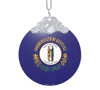 GaxfjRu Drapeau de l'État du Kentucky - Décorations de Noël - Décoration d'intérieur - Pendentif à suspendre pour sapin de Noël, taille unique