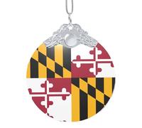 GaxfjRu Drapeau de l'État du Maryland - Décorations de Noël - Décoration d'intérieur - Pendentif à suspendre pour sapin de Noël, taille unique
