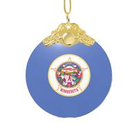 GaxfjRu Drapeau de l'État du Minnesota - Décorations de Noël - Décoration d'intérieur - Pendentif à suspendre pour sapin de Noël, taille unique