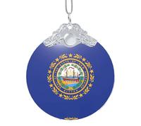 GaxfjRu Drapeau de l'État du New Hampshire - Décorations de Noël - Ornements de décoration d'intérieur à suspendre pour arbre de Noël - Pendentif pour les fêtes