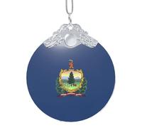 GaxfjRu Drapeau de l'État du Vermont - Décorations de Noël - Décoration d'intérieur - Pendentif à suspendre pour sapin de Noël, taille unique