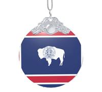 GaxfjRu Drapeau de l'État du Wyoming - Décorations de Noël - Décoration d'intérieur - Pendentif à suspendre pour sapin de Noël, taille unique