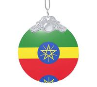 GaxfjRu Drapeau de l'Éthiopie Décorations de Noël Décorations de Noël Ornements Suspendu Arbre de Noël Pendentif Cadeau pour les Fêtes, taille unique