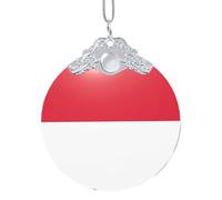 GaxfjRu Drapeau de Monaco Décorations de Noël Décorations de Noël Ornements Suspendu Arbre de Noël Pendentif Cadeau pour la joie des Fêtes, taille unique