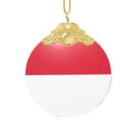 GaxfjRu Drapeau de Monaco Décorations de Noël Décorations de Noël Ornements Suspendu Arbre de Noël Pendentif Cadeau pour la joie des Fêtes, taille unique
