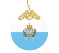 GaxfjRu Drapeau de Saint-Marin Décorations de Noël Décorations de Noël Ornements Suspendu Arbre de Noël Pendentif Cadeau pour la joie des Fêtes, taille unique