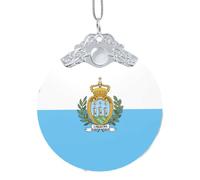 GaxfjRu Drapeau de Saint-Marin Décorations de Noël Décorations de Noël Ornements Suspendu Arbre de Noël Pendentif Cadeau pour la joie des Fêtes, taille unique