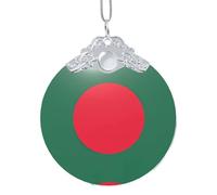 GaxfjRu Drapeau du Bangladesh Décorations de Noël Décorations de Noël Ornements, Pendentif Arbre de Noël à Suspendre Cadeau pour la joie des Fêtes, taille unique