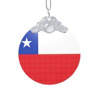 GaxfjRu Drapeau du Chili Décorations de Noël Décorations de Noël Ornements Suspendu Arbre de Noël Pendentif Cadeau pour la joie des Fêtes, taille unique