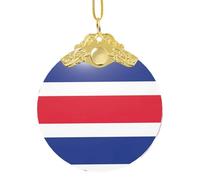 GaxfjRu Drapeau du Costa Rica Décorations de Noël Décorations de Noël Ornements, Pendentif Arbre de Noël à Suspendre Cadeau pour la joie des Fêtes, taille unique