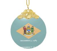 GaxfjRu Drapeau du Delaware Décorations de Noël Décorations de Noël Ornements Suspendu Arbre de Noël Pendentif Cadeau pour la joie des Fêtes, taille unique