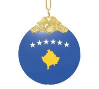 GaxfjRu Drapeau du Kosovo Décorations de Noël Décorations de Noël Ornements Suspendu Arbre de Noël Pendentif Cadeau pour la joie des Fêtes, taille unique