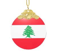 GaxfjRu Drapeau du Liban Décorations de Noël Décorations de Noël Ornements, Pendentif Arbre de Noël à Suspendre Cadeau pour la joie des Fêtes, taille unique