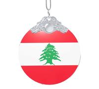 GaxfjRu Drapeau du Liban Décorations de Noël Décorations de Noël Ornements, Pendentif Arbre de Noël à Suspendre Cadeau pour la joie des Fêtes, taille unique