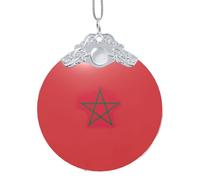 GaxfjRu Drapeau du Maroc Décorations de Noël Décorations de Noël Ornements Suspendu Arbre de Noël Pendentif Cadeau pour les Fêtes, taille unique