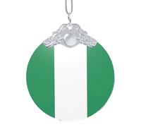 GaxfjRu Drapeau du Nigeria Décorations de Noël Décorations de Noël Ornements, Pendentif Arbre de Noël à Suspendre Cadeau pour la joie des Fêtes, taille unique