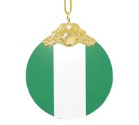 GaxfjRu Drapeau du Nigeria Décorations de Noël Décorations de Noël Ornements, Pendentif Arbre de Noël à Suspendre Cadeau pour la joie des Fêtes, taille unique
