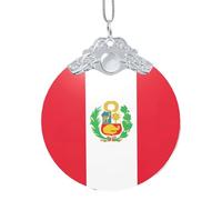 GaxfjRu Drapeau du Pérou Décorations de Noël Décorations de Noël Ornements Suspendu Arbre de Noël Pendentif Cadeau pour la joie des Fêtes, taille unique