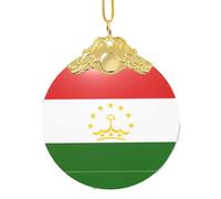 GaxfjRu Drapeau du Tadjikistan Décorations de Noël Décorations de Noël Ornements Suspendu Arbre de Noël Pendentif Cadeau pour la joie des Fêtes, taille unique