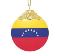 GaxfjRu Drapeau du Venezuela Décorations de Noël Décorations de Noël Ornements, Pendentif Arbre de Noël à Suspendre Cadeau pour la joie des Fêtes, taille unique