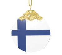 GaxfjRu Drapeau finlandais Décorations de Noël Décorations de maison Ornements Suspendu Arbre de Noël Pendentif Cadeau pour la joie des Fêtes, taille unique