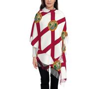 GaxfjRu Écharpe pashmina imprimée drapeau de l'État de Floride châle châle cachemire grande écharpe douce pashminas écharpe d'hiver, noir, taille unique