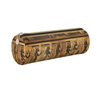 GaxfjRu Egypt Hieroglyphics Étui en cuir avec fermeture éclair pour stylos à bille et crayons Grain doux