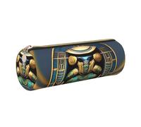 GaxfjRu Étui à stylo plume en cuir égyptien scarabée avec fermeture éclair et étui à crayons Grain doux