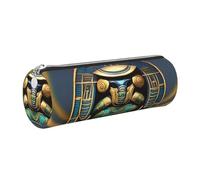 GaxfjRu Étui à stylo plume en cuir égyptien scarabée avec fermeture éclair et étui à crayons Grain doux