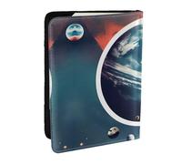 GaxfjRu Étui de passeport en cuir avec imprimé planète spatiale et planète - Étanche - Pour homme et femme, Noir , Taille unique