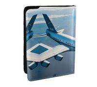 GaxfjRu Étui de passeport en cuir imprimé avions imperméable pour homme et femme, Noir , Taille unique