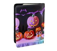 GaxfjRu Étui de passeport en cuir imprimé pour Halloween, carnaval, fête - Étanche - Pour homme et femme, Noir , Taille unique