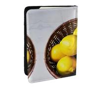 GaxfjRu Étui de passeport One Basket en cuir imprimé citrons - Étanche - Pour homme et femme, Noir , Taille unique