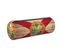 GaxfjRu Étui en cuir avec fermeture éclair Motif drapeau de la Floride Pour stylos à bille et crayons