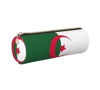 GaxfjRu Étui en cuir avec fermeture éclair Motif drapeau de l'Algérie Pour stylos à bille et crayons Grain doux