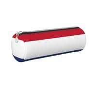 GaxfjRu Étui en cuir avec fermeture éclair Motif drapeau néerlandais Pour stylos à bille et stylos roller et crayons Grain doux