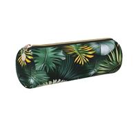 GaxfjRu Étui en cuir avec fermeture éclair Motif feuilles de palmier tropicales pour stylos à bille et crayons